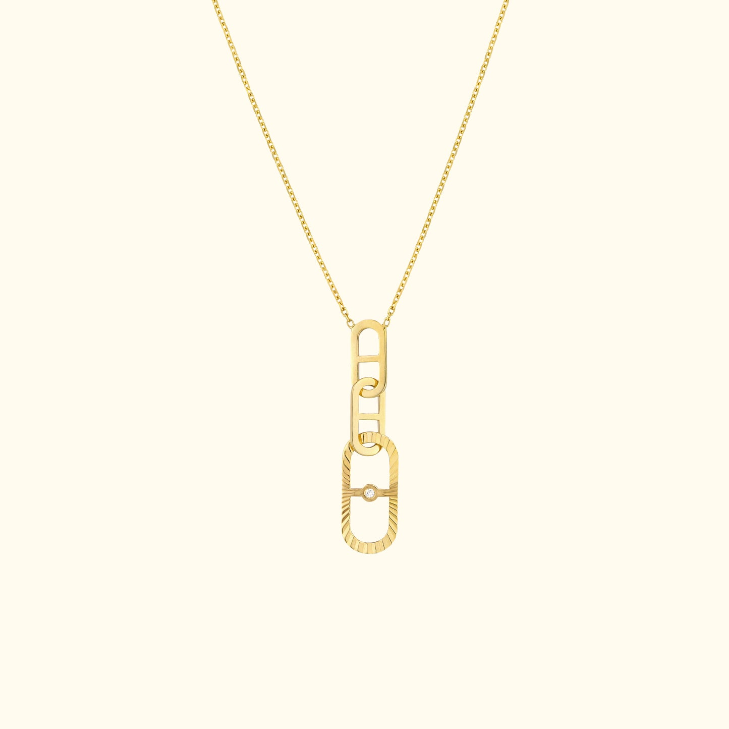 Interlocking Diamond Radiant Link Necklace