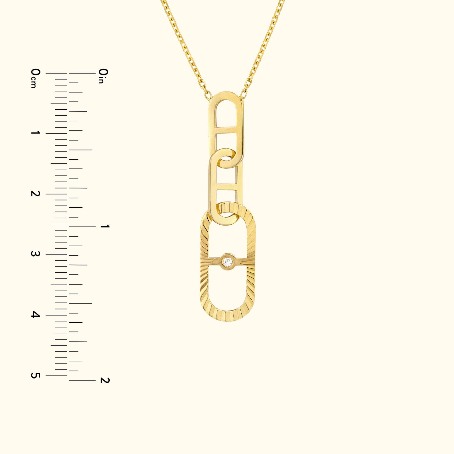 Interlocking Diamond Radiant Link Necklace