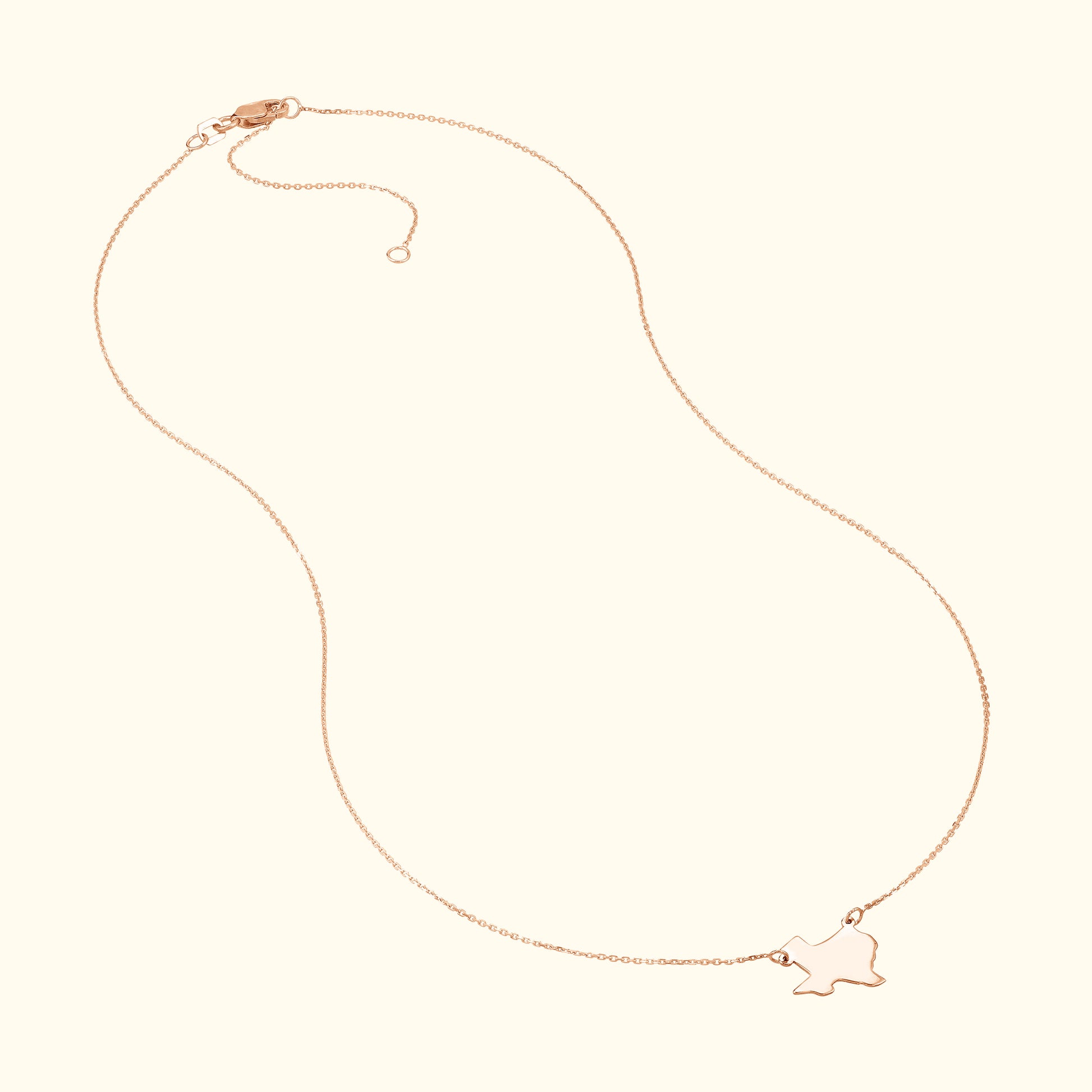 Delicate rose gold necklace featuring a playful outline charm.