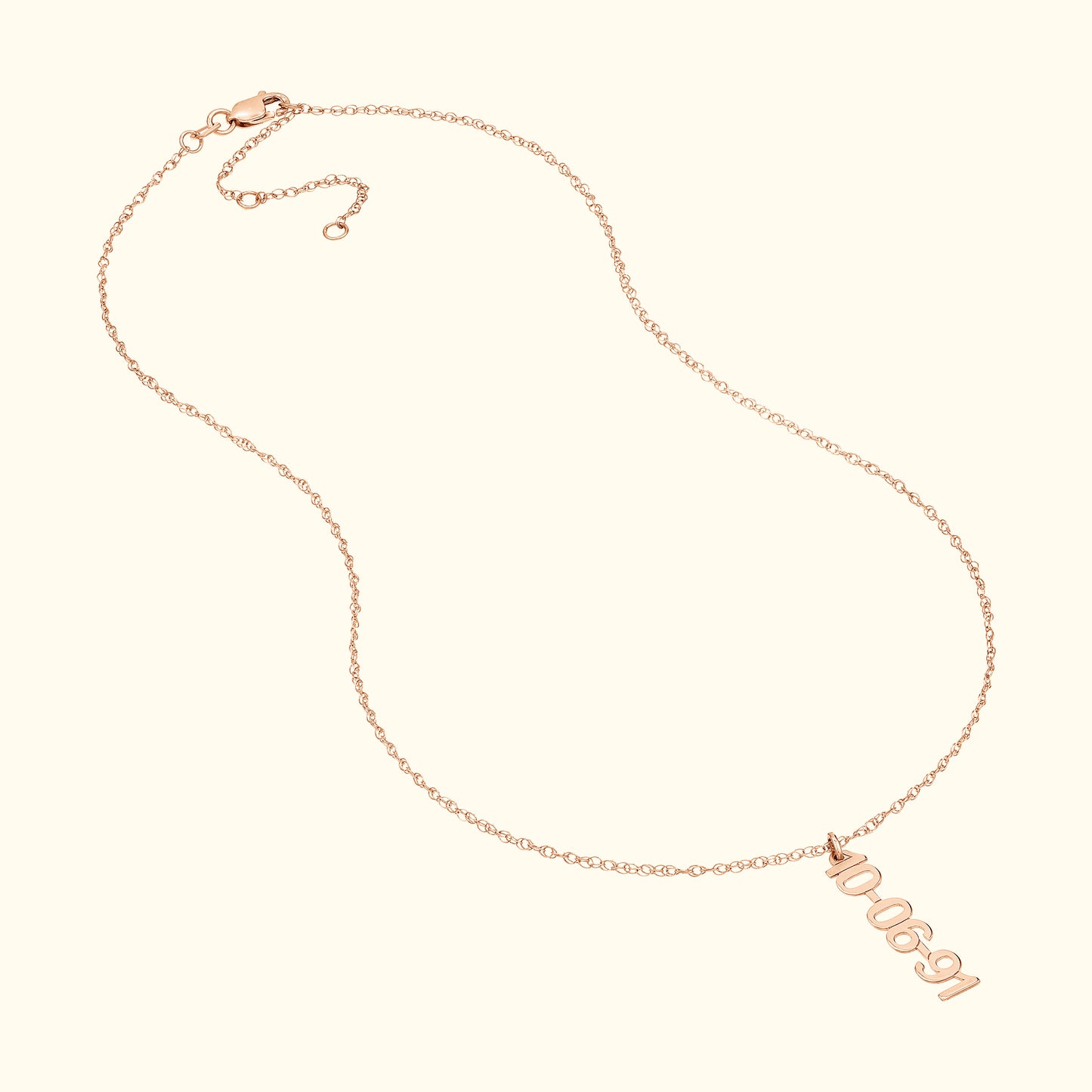 Vertical Block Numeral Necklace