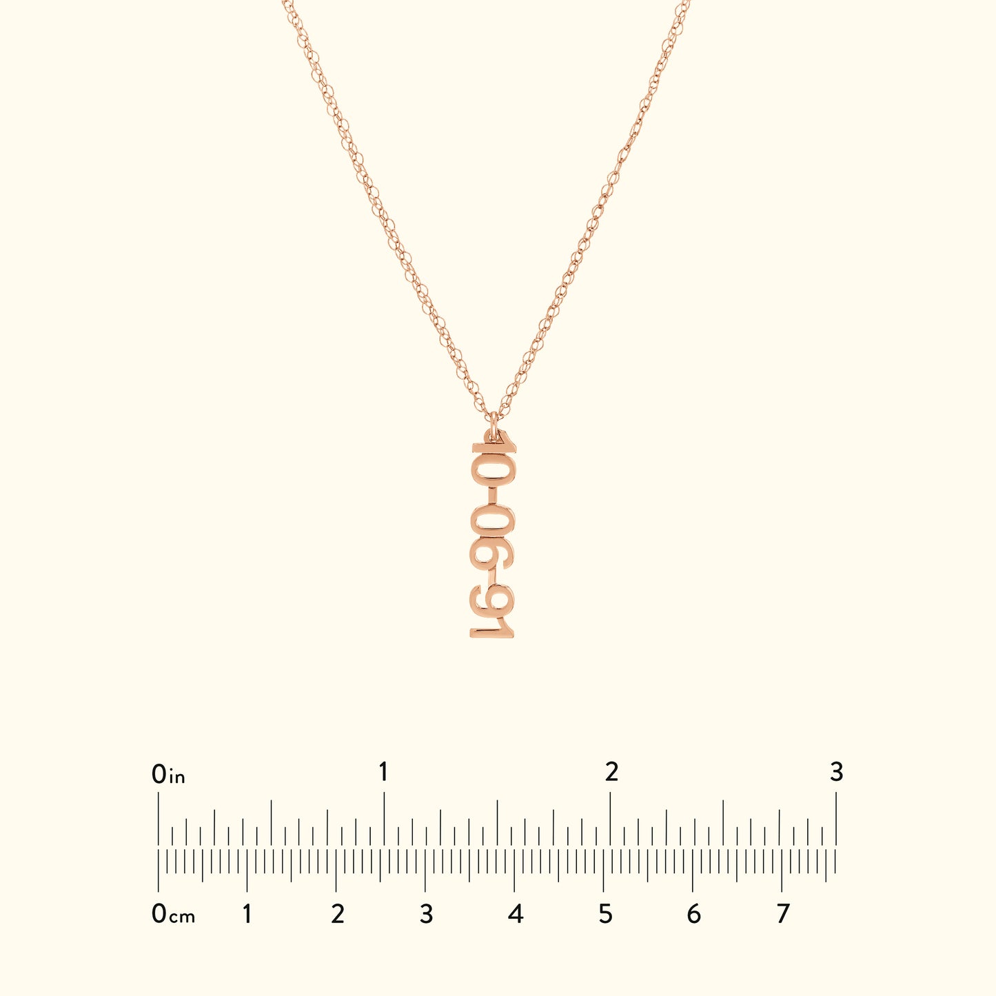 Vertical Block Numeral Necklace