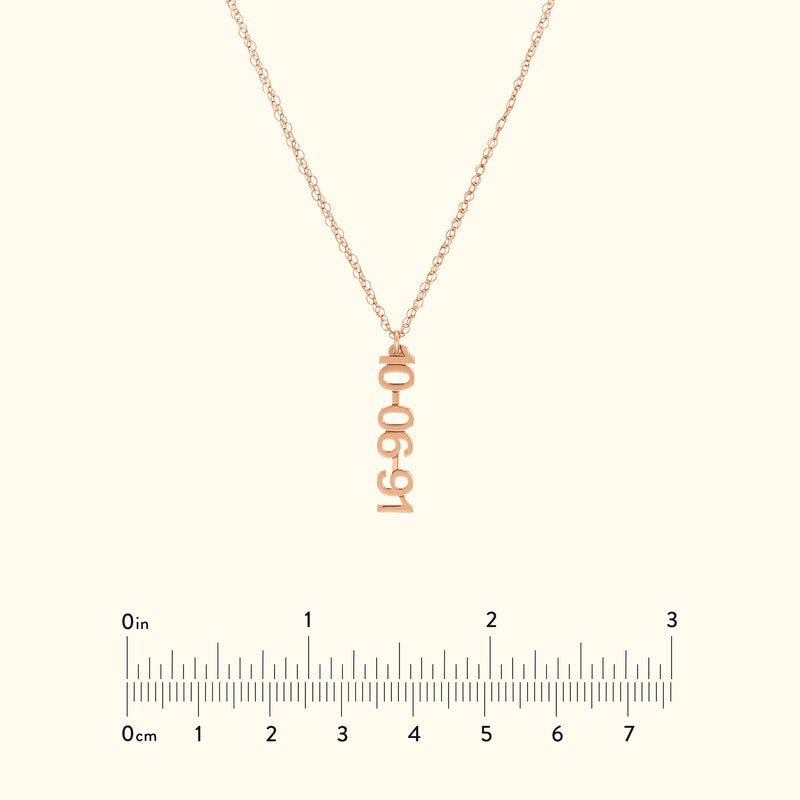 Vertical Block Numeral Necklace