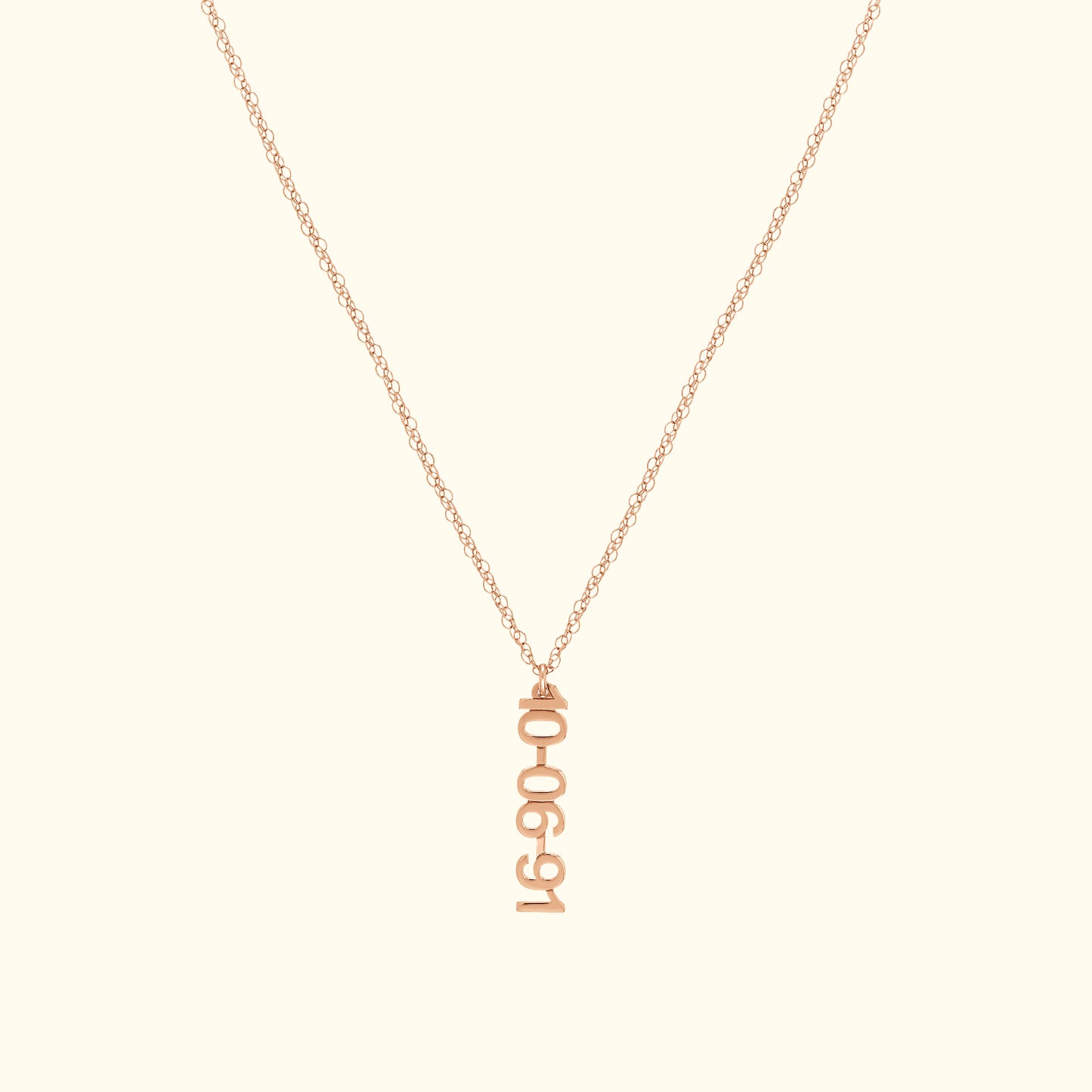 Vertical Block Numeral Necklace