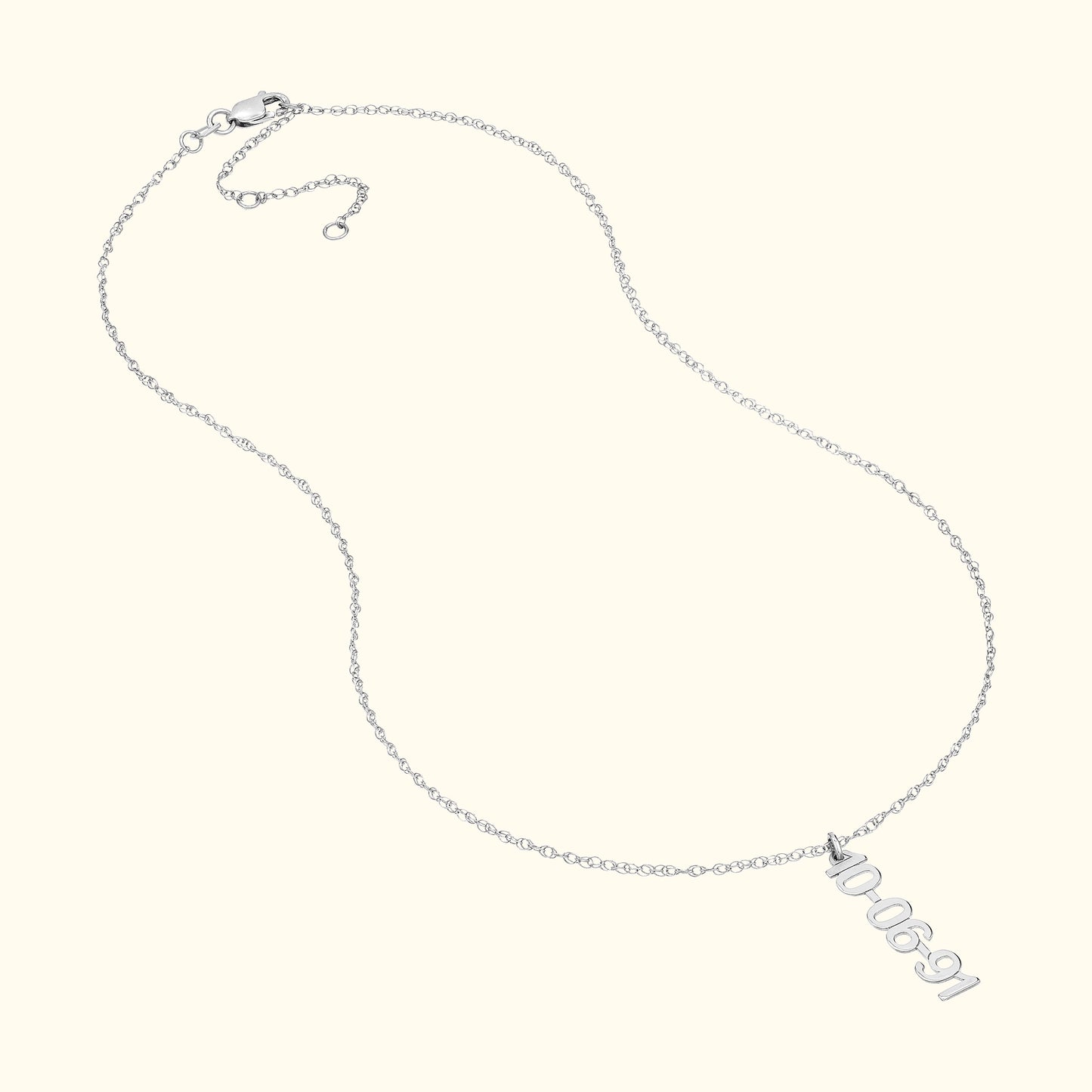 Vertical Block Numeral Necklace