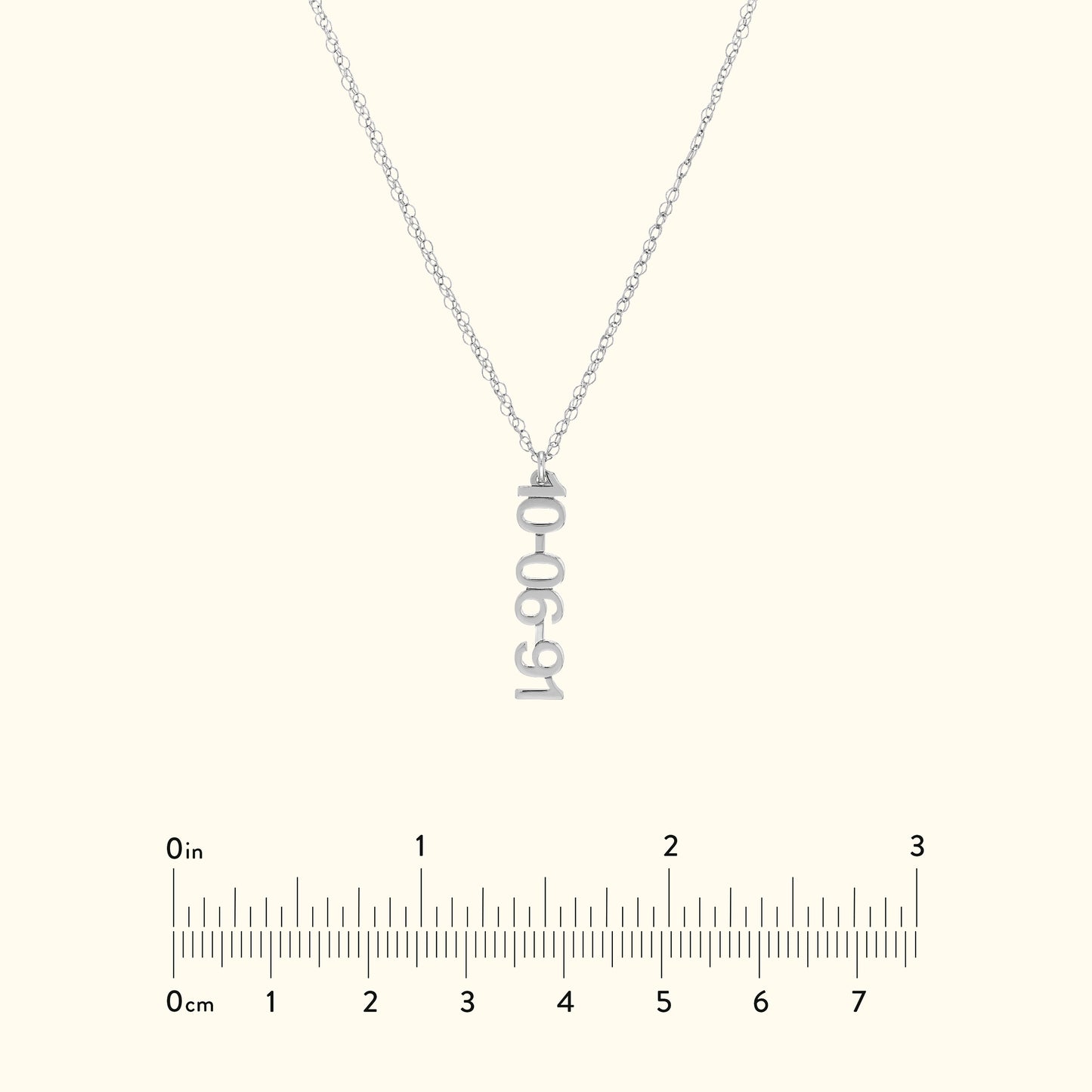 Vertical Block Numeral Necklace