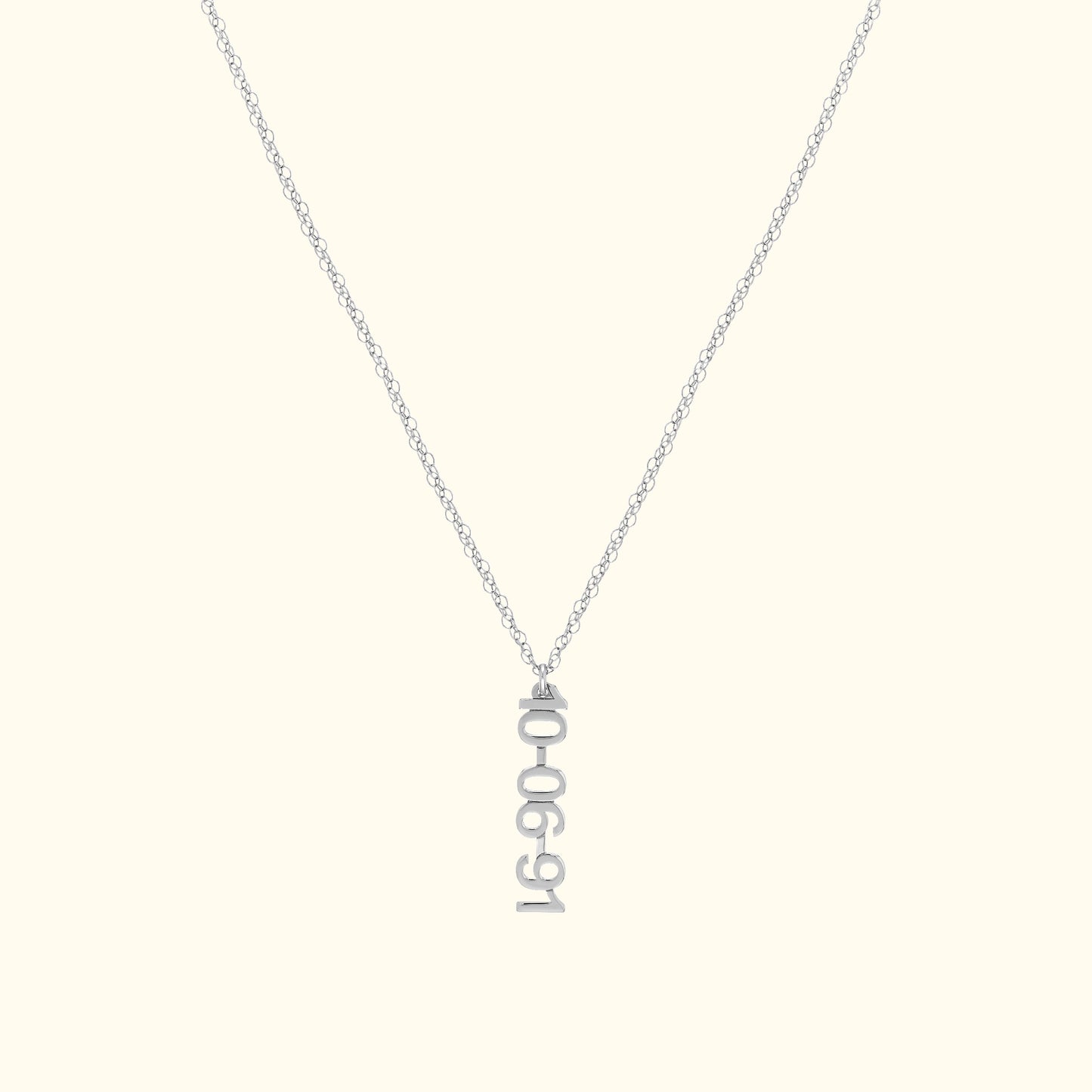 Vertical Block Numeral Necklace