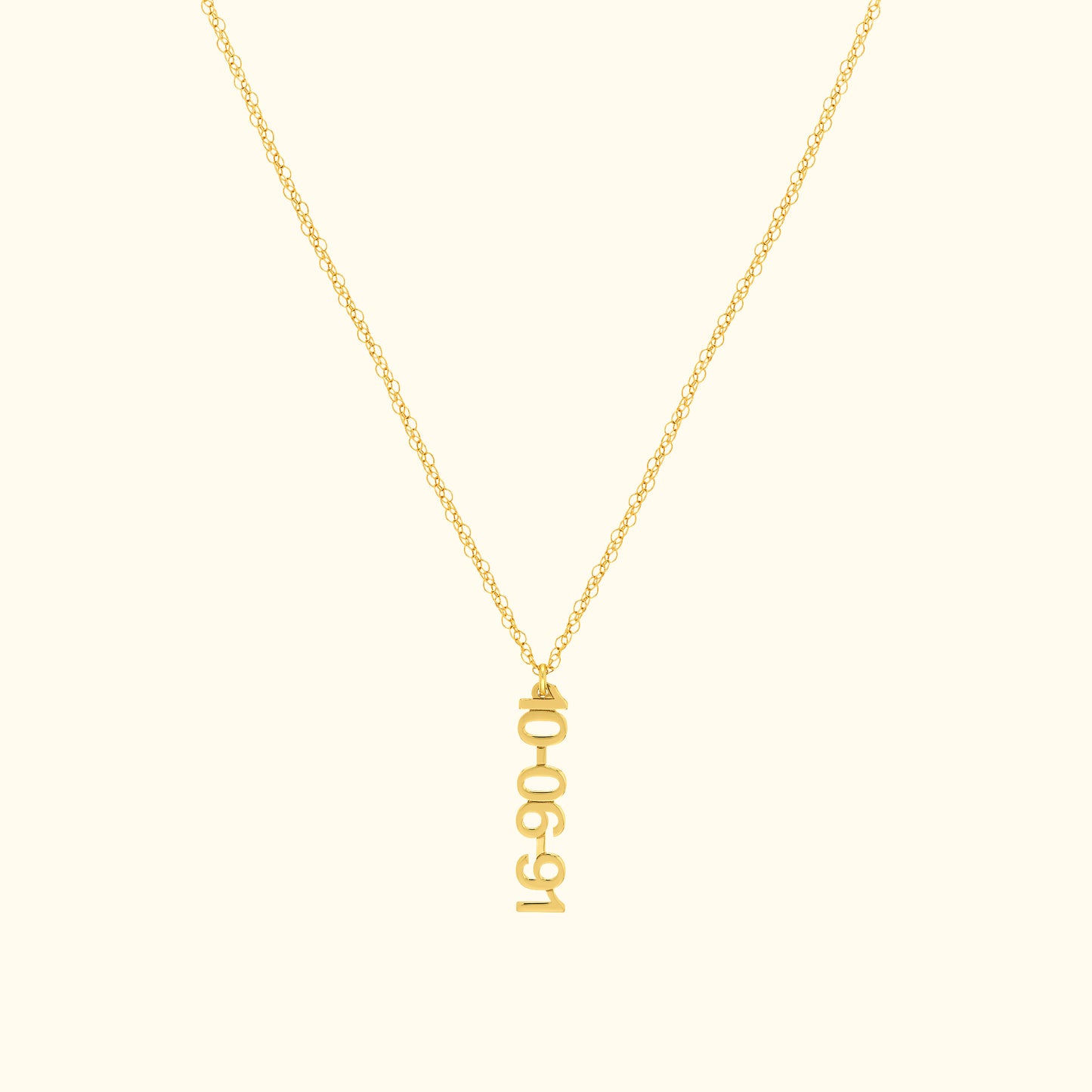 Vertical Block Numeral Necklace