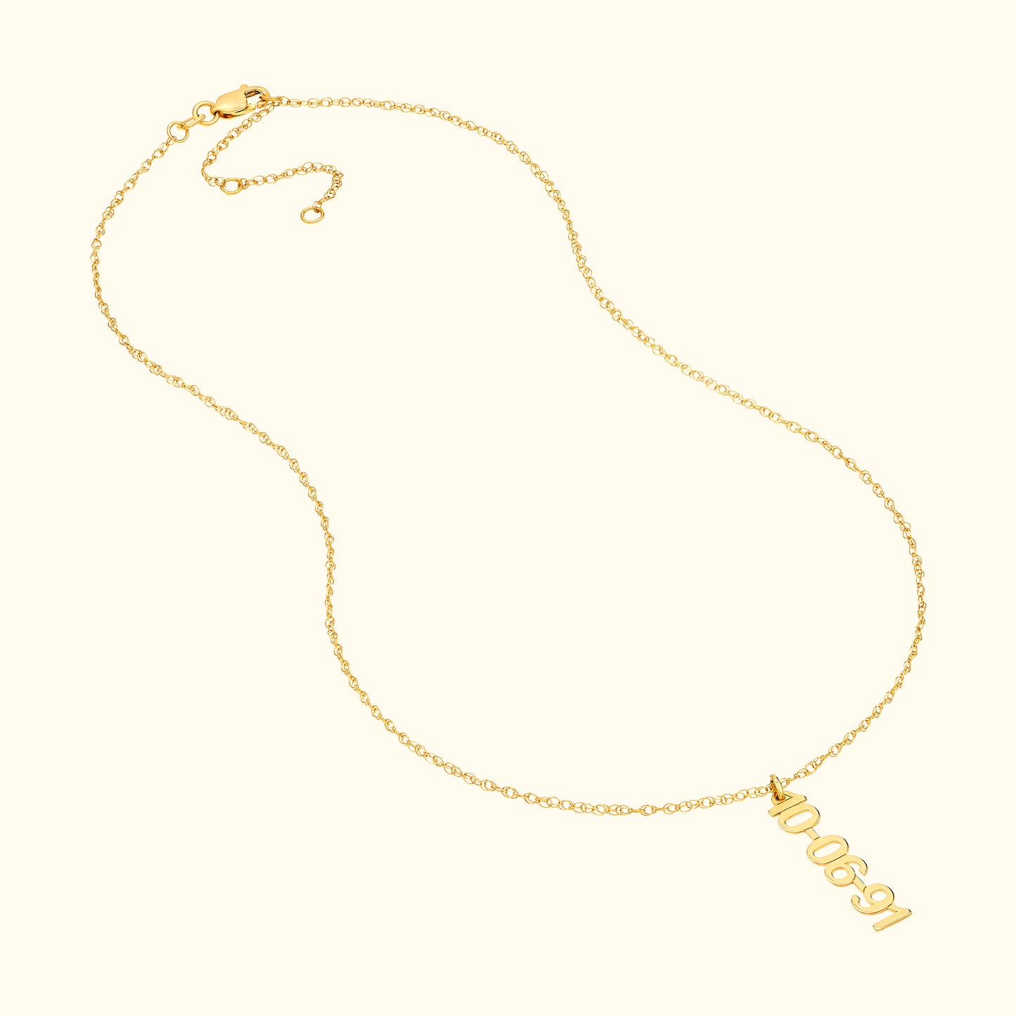 Vertical Block Numeral Necklace