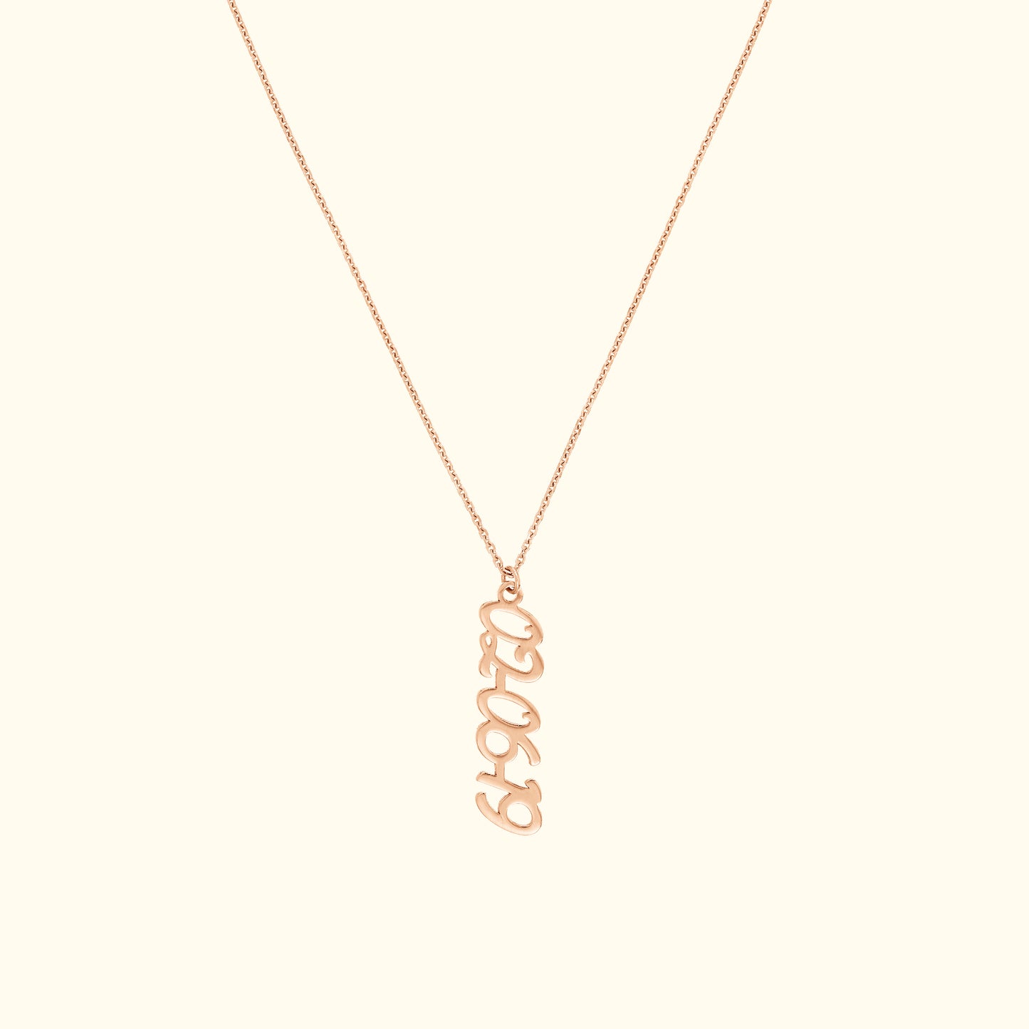 Vertical Script Numeral Necklace ( 7mm)