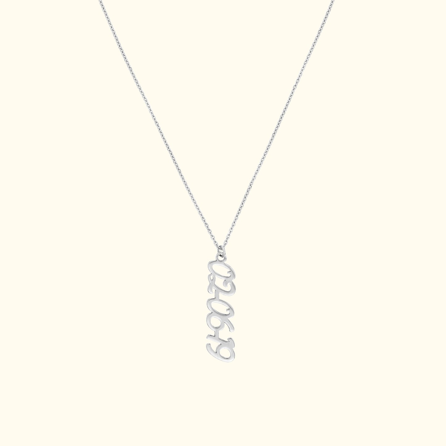 Vertical Script Numeral Necklace ( 7mm)