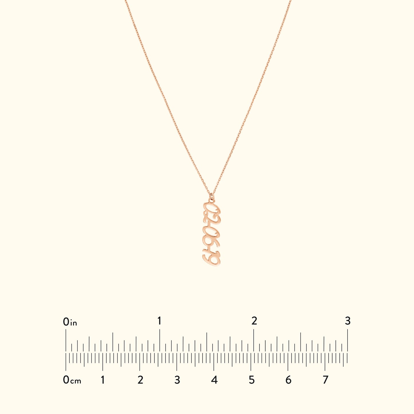 Vertical Script Numeral Necklace