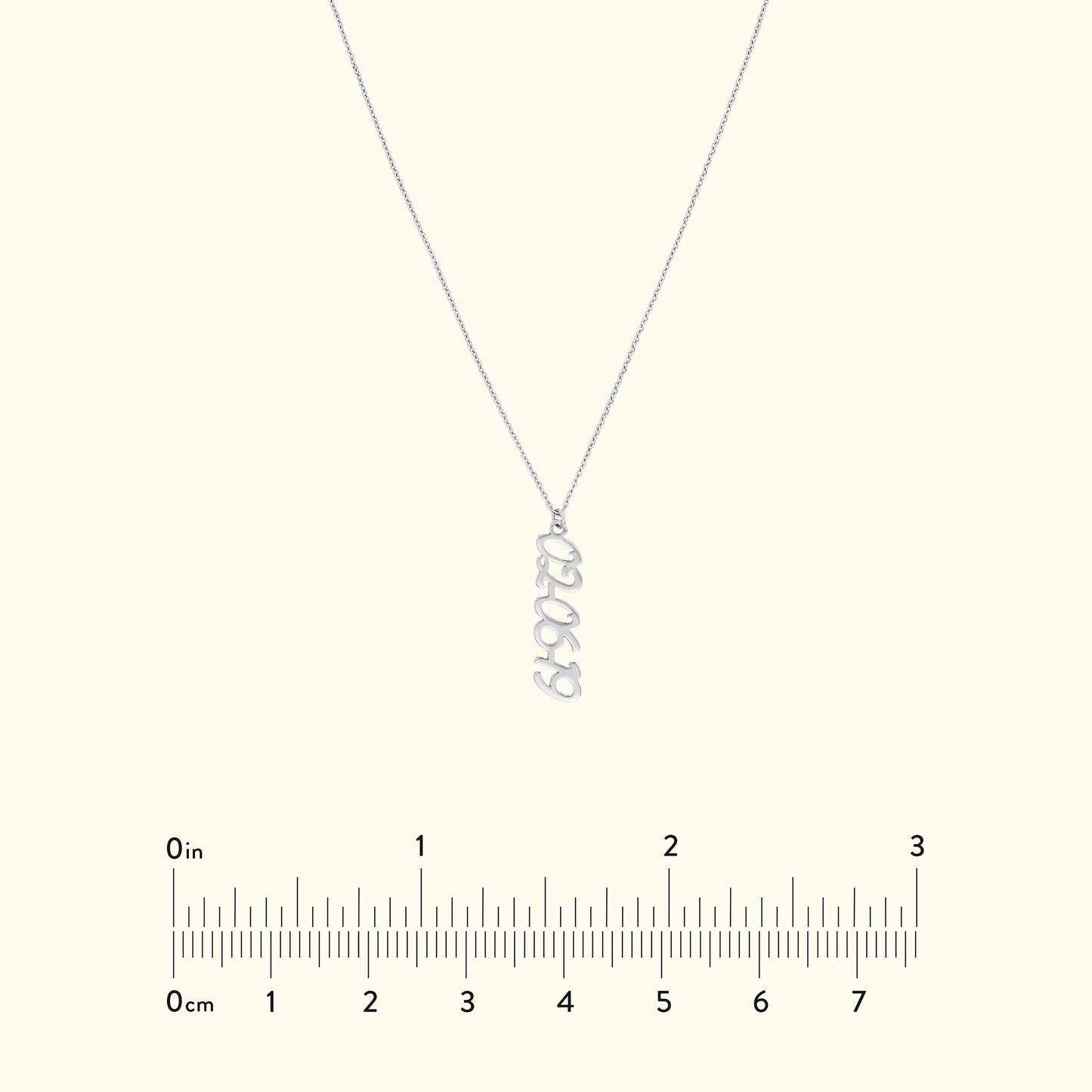 Vertical Script Numeral Necklace