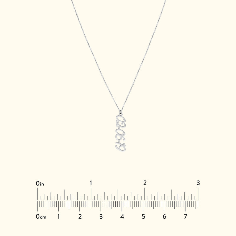 Vertical Script Numeral Necklace