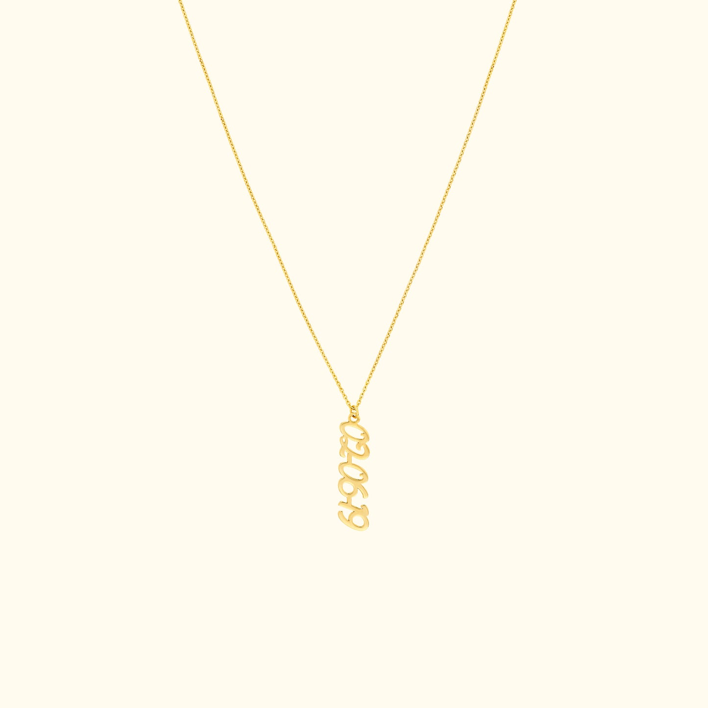 Vertical Script Numeral Necklace