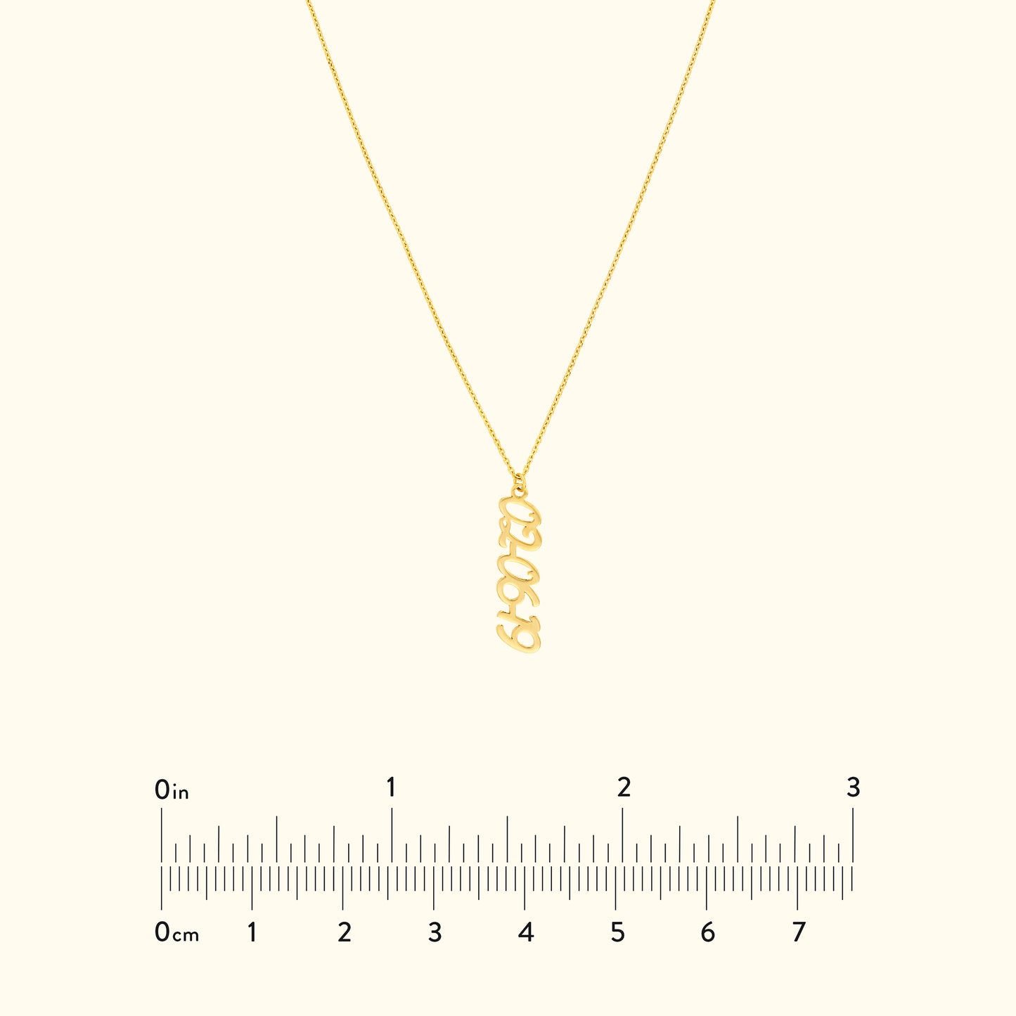Vertical Script Numeral Necklace