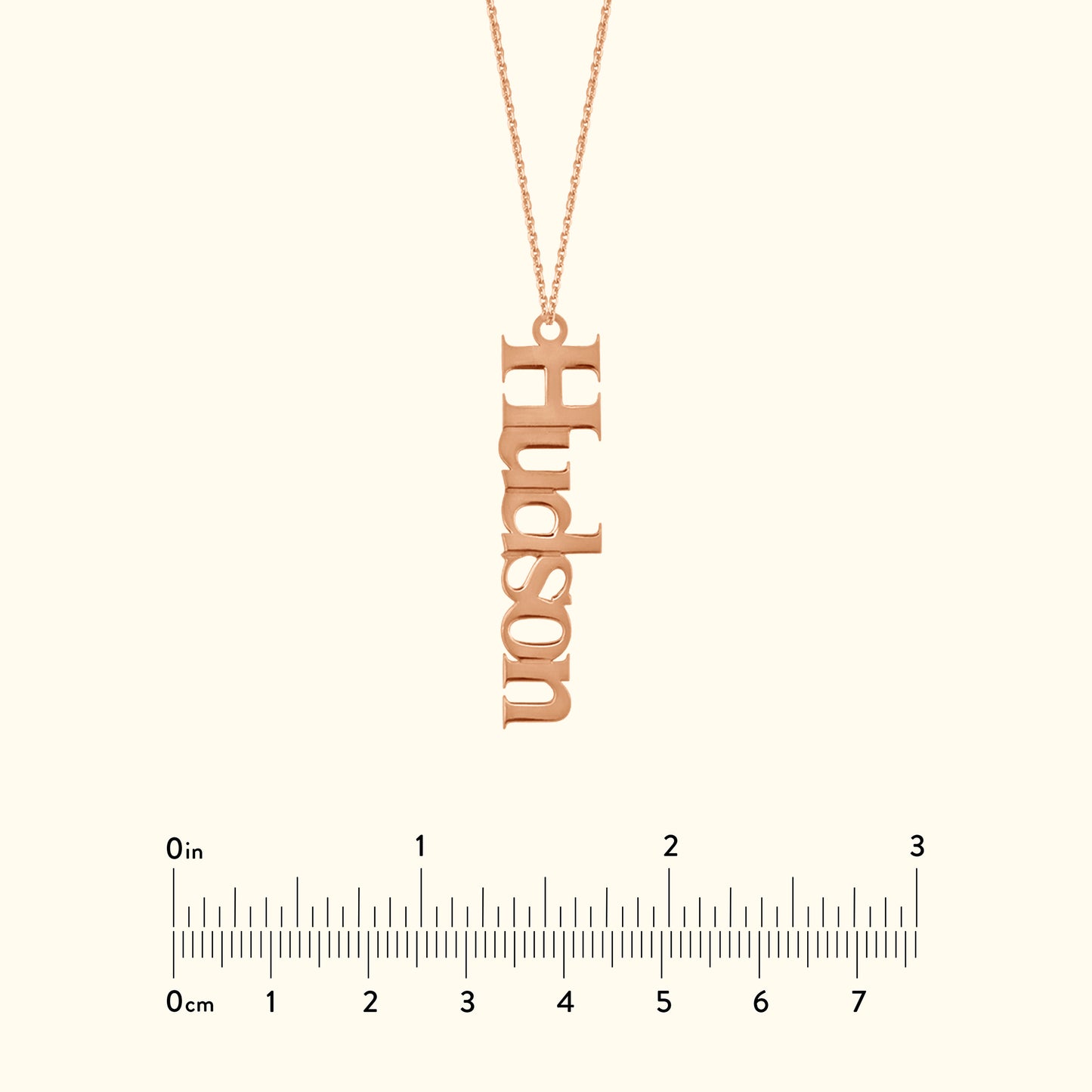 Vertical Typewriter Pendant Necklace - 7mm Customizable