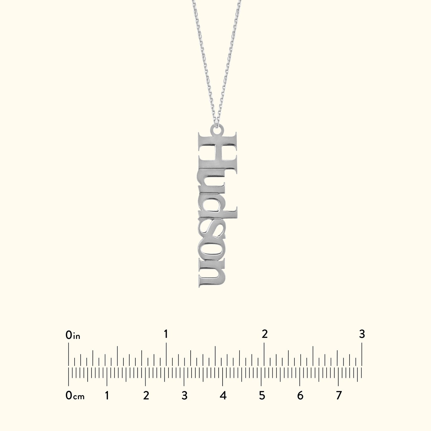 Vertical Typewriter Pendant Necklace - 7mm Customizable
