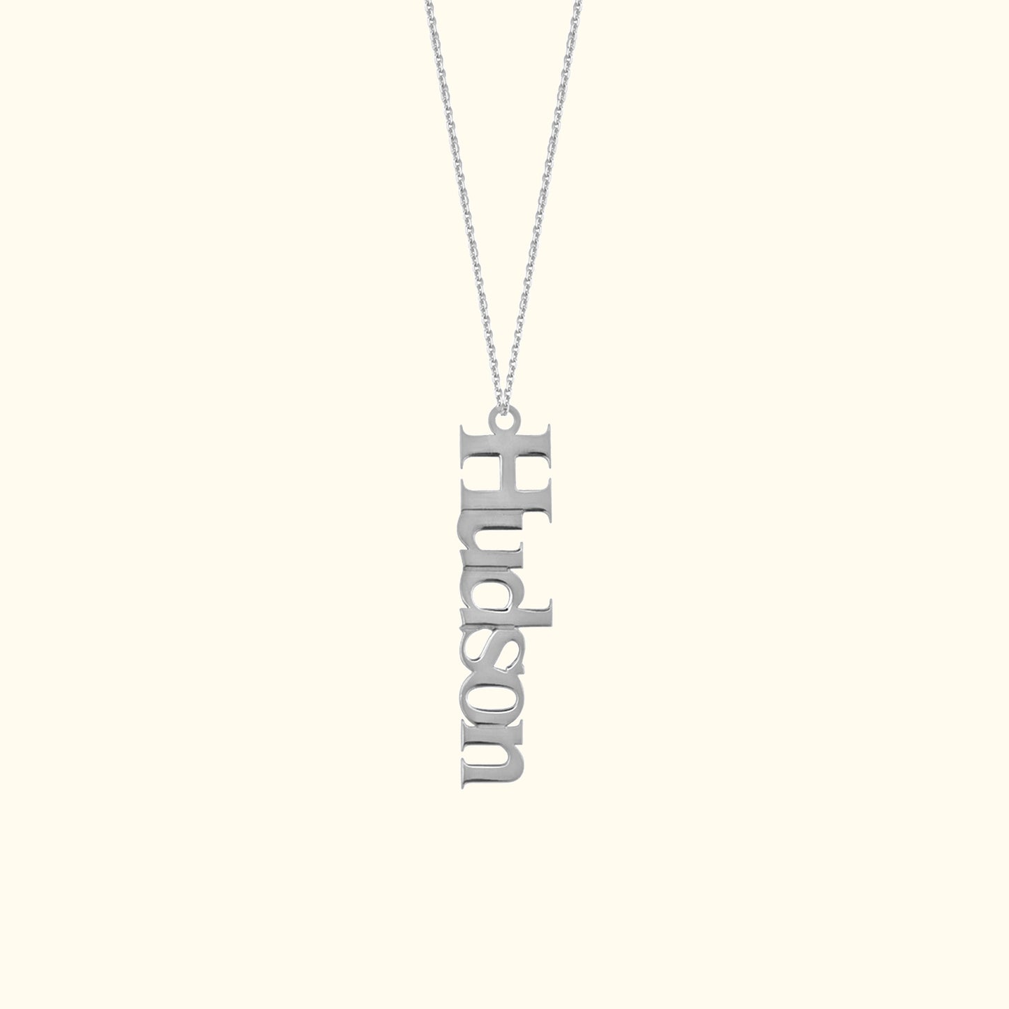 Vertical Typewriter Pendant Necklace - 7mm Customizable
