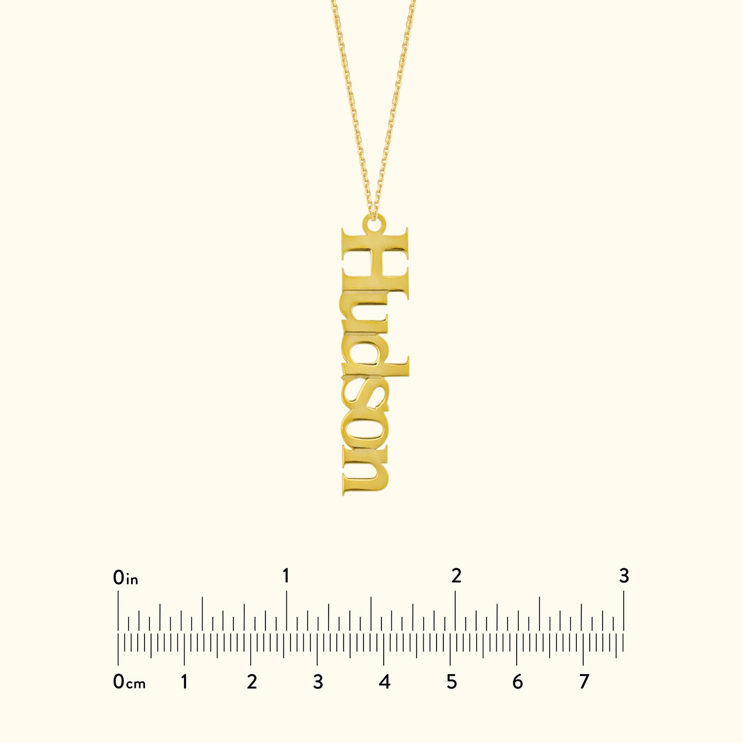 Vertical Typewriter Pendant Necklace - 7mm Customizable