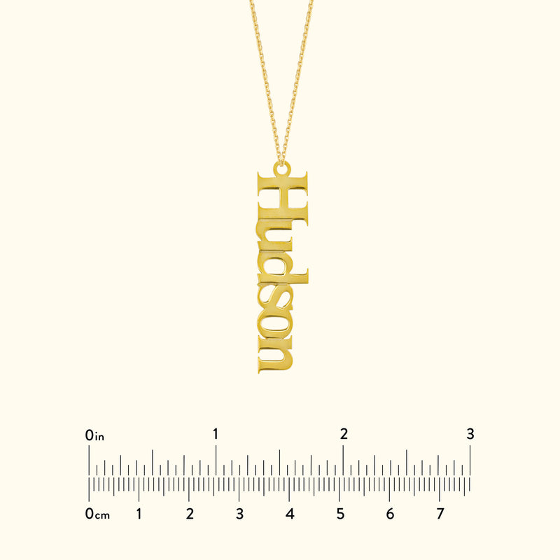Vertical Typewriter Pendant Necklace - 7mm Customizable