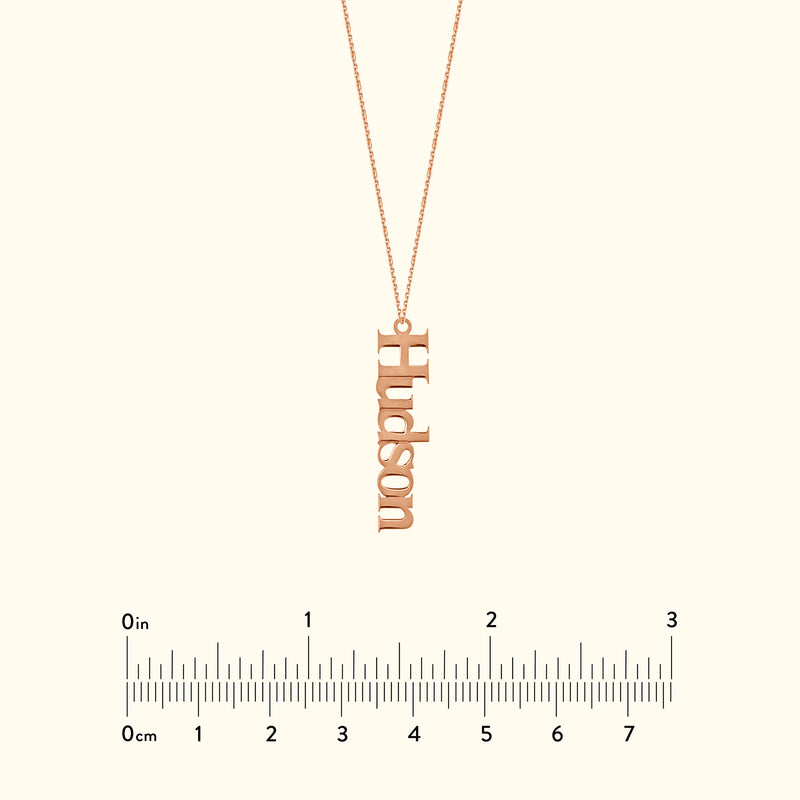 Vertical Typewriter Pendant Necklace - 5mm Customizable