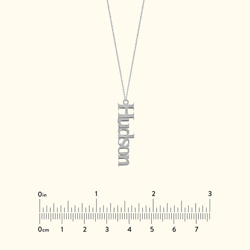 Vertical Typewriter Pendant Necklace - 5mm Customizable