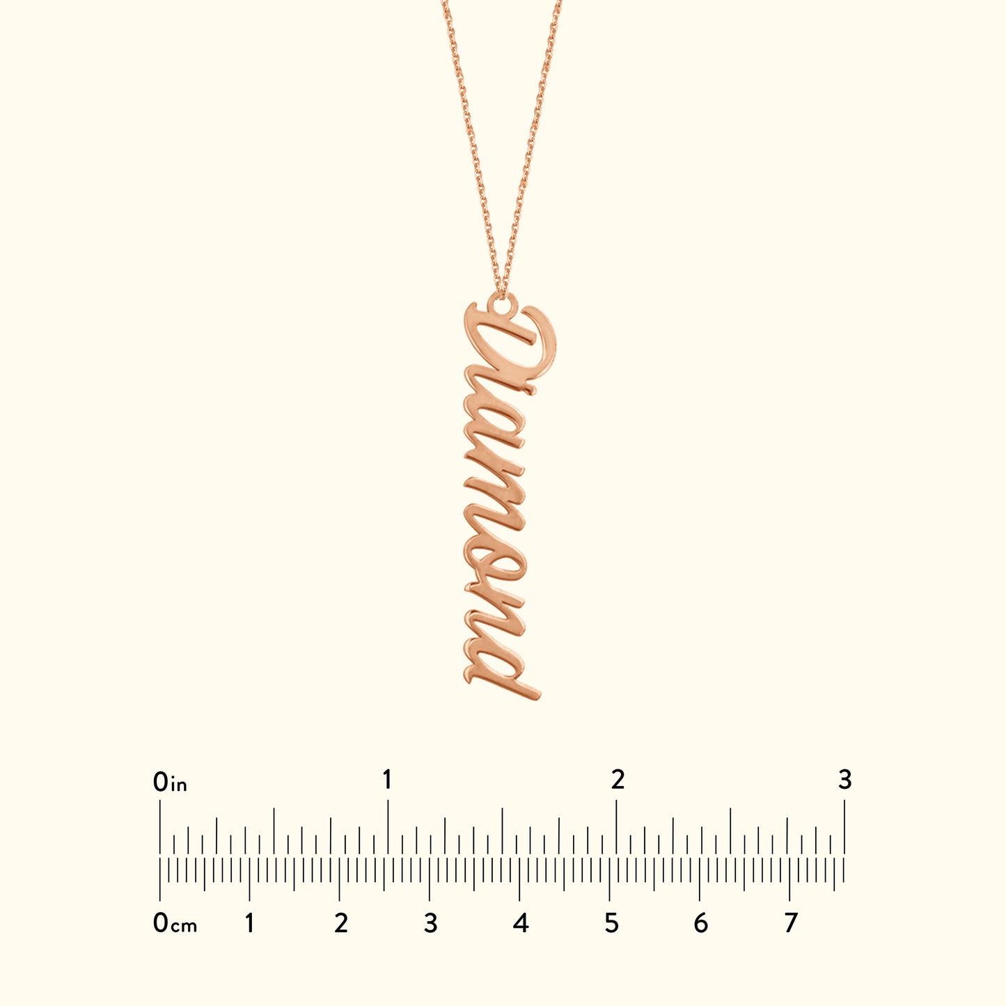 Vertical Script Font Necklace