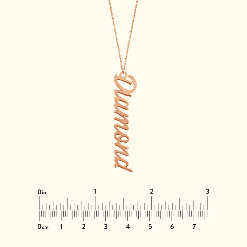 Vertical Script Font Necklace
