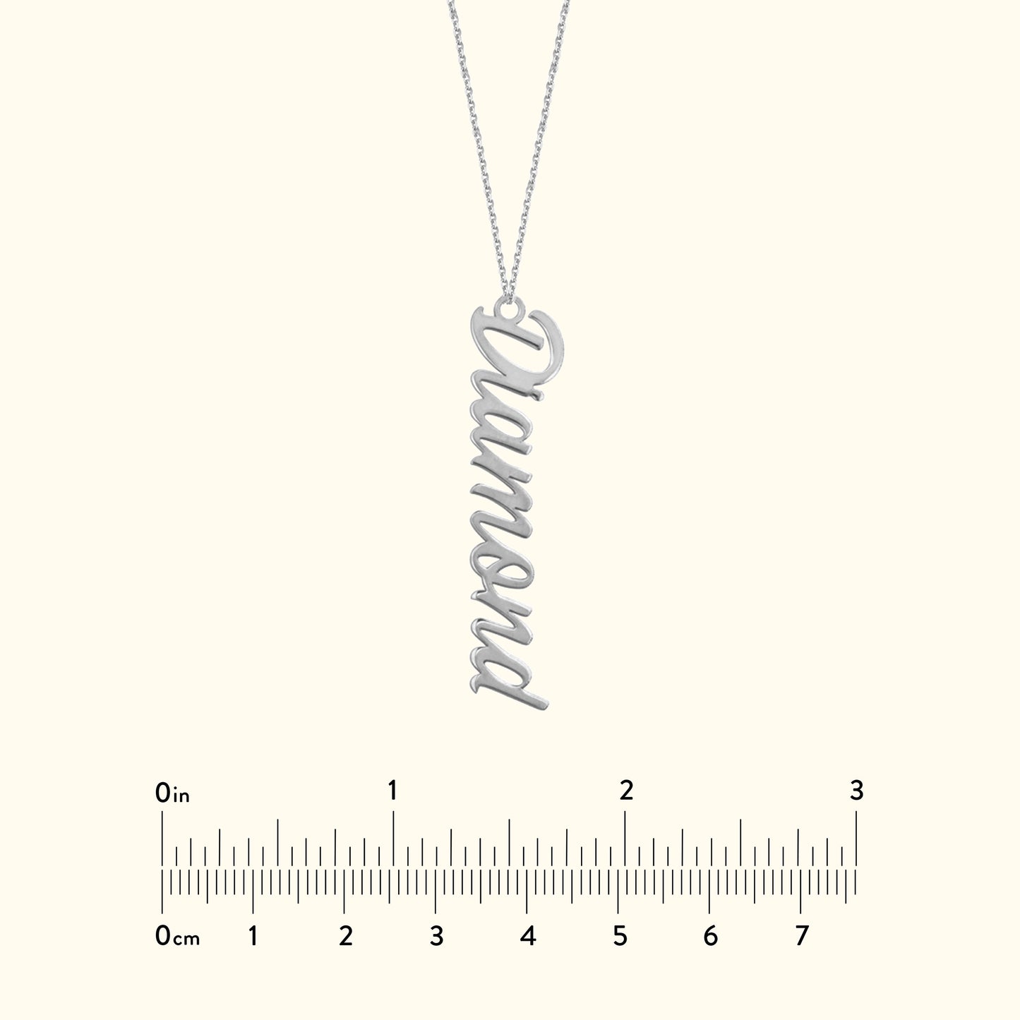 Vertical Script Font Necklace