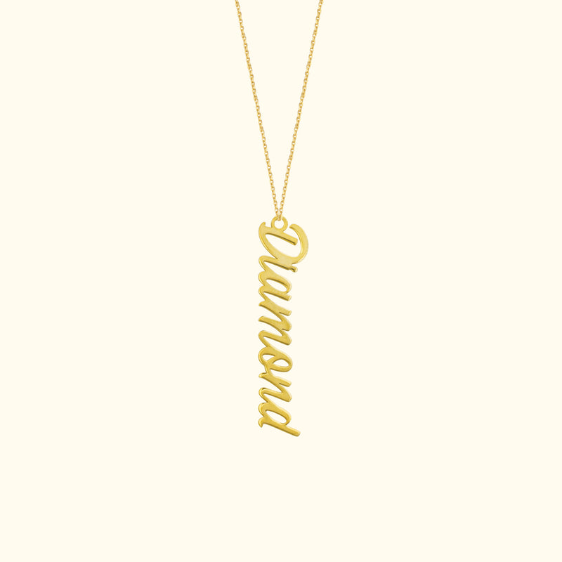 Vertical Script Font Necklace
