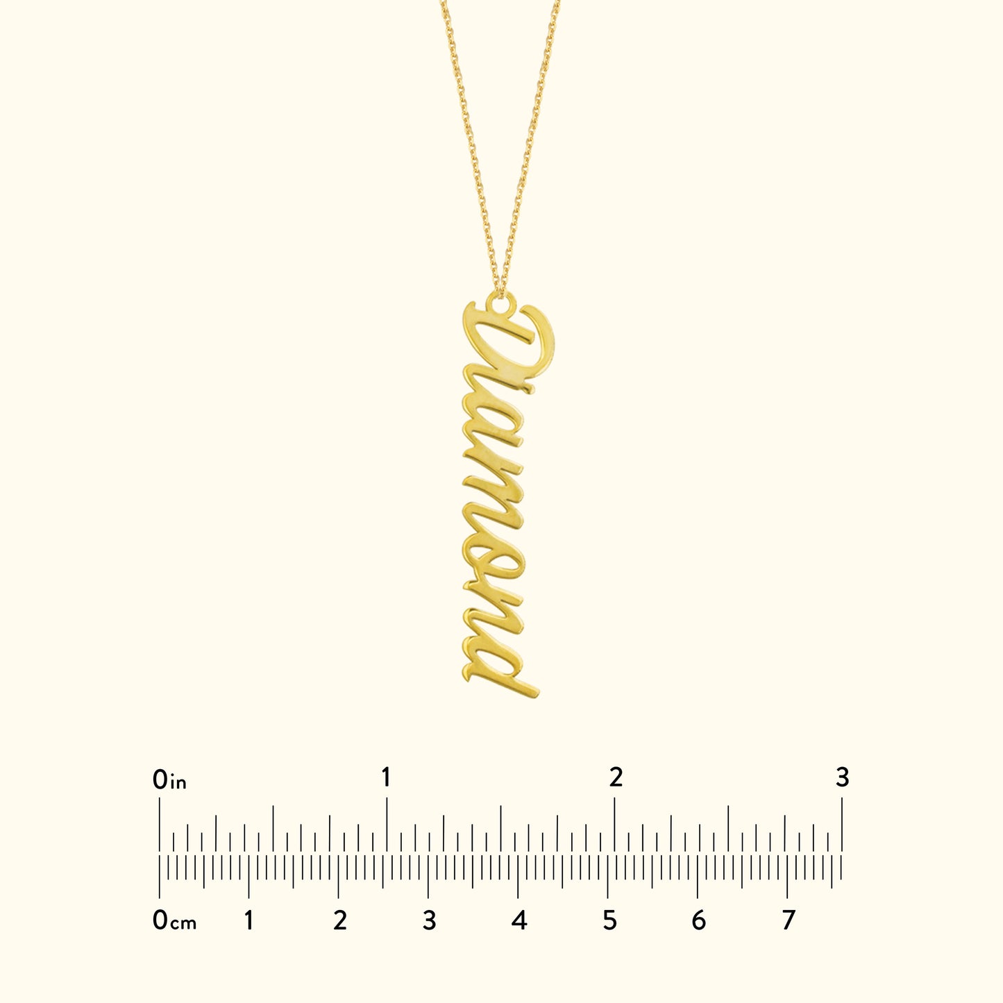 Vertical Script Font Necklace