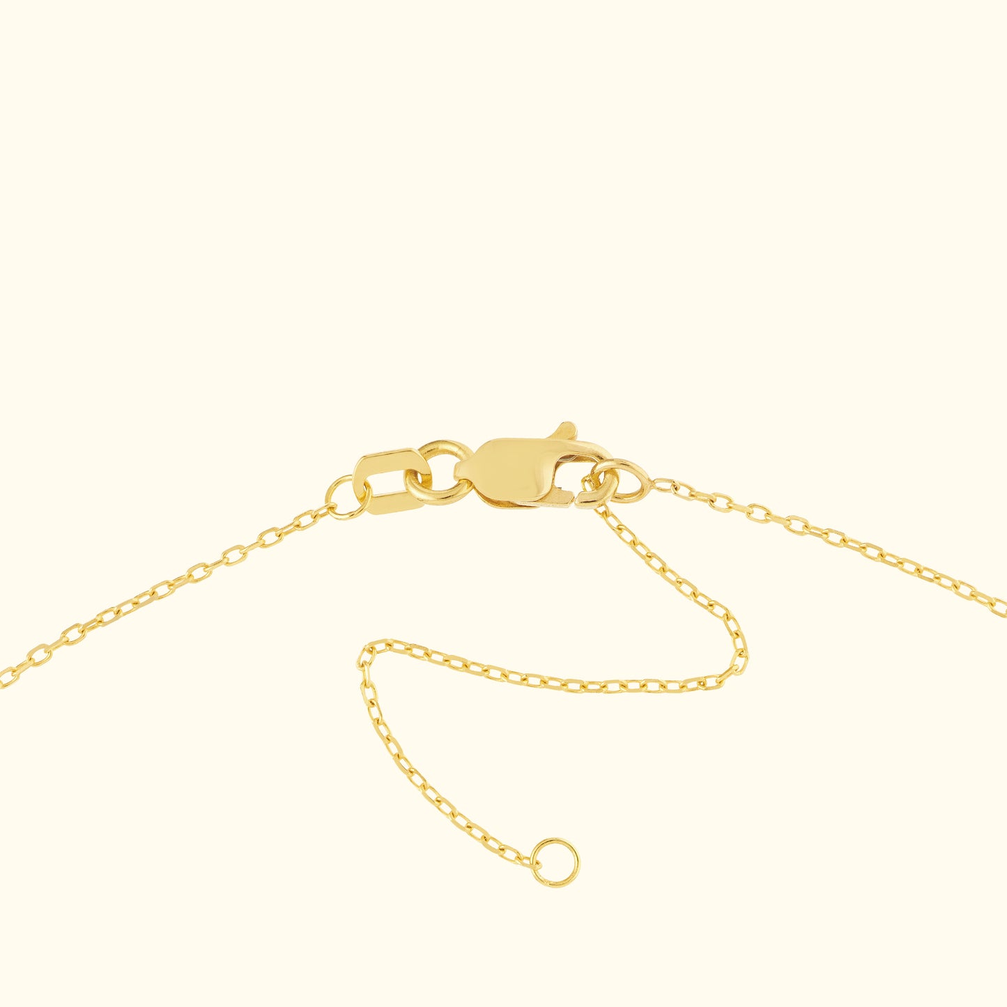 Close-up of a gold chain bracelet clasp with a fine chain.