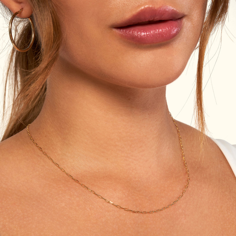 Thin Paper Clip Chain Necklace