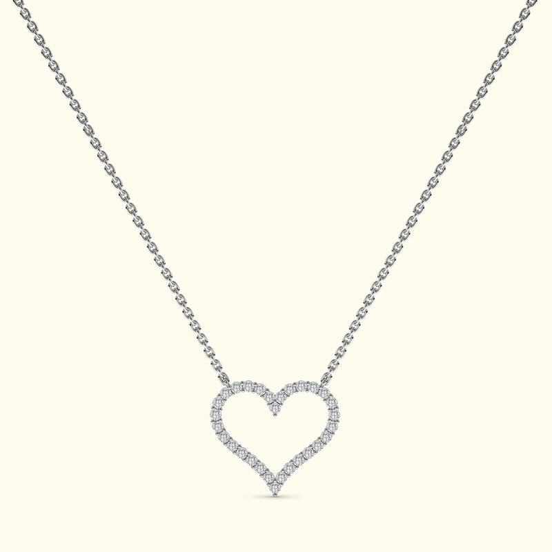 Open Heart Diamond Necklace