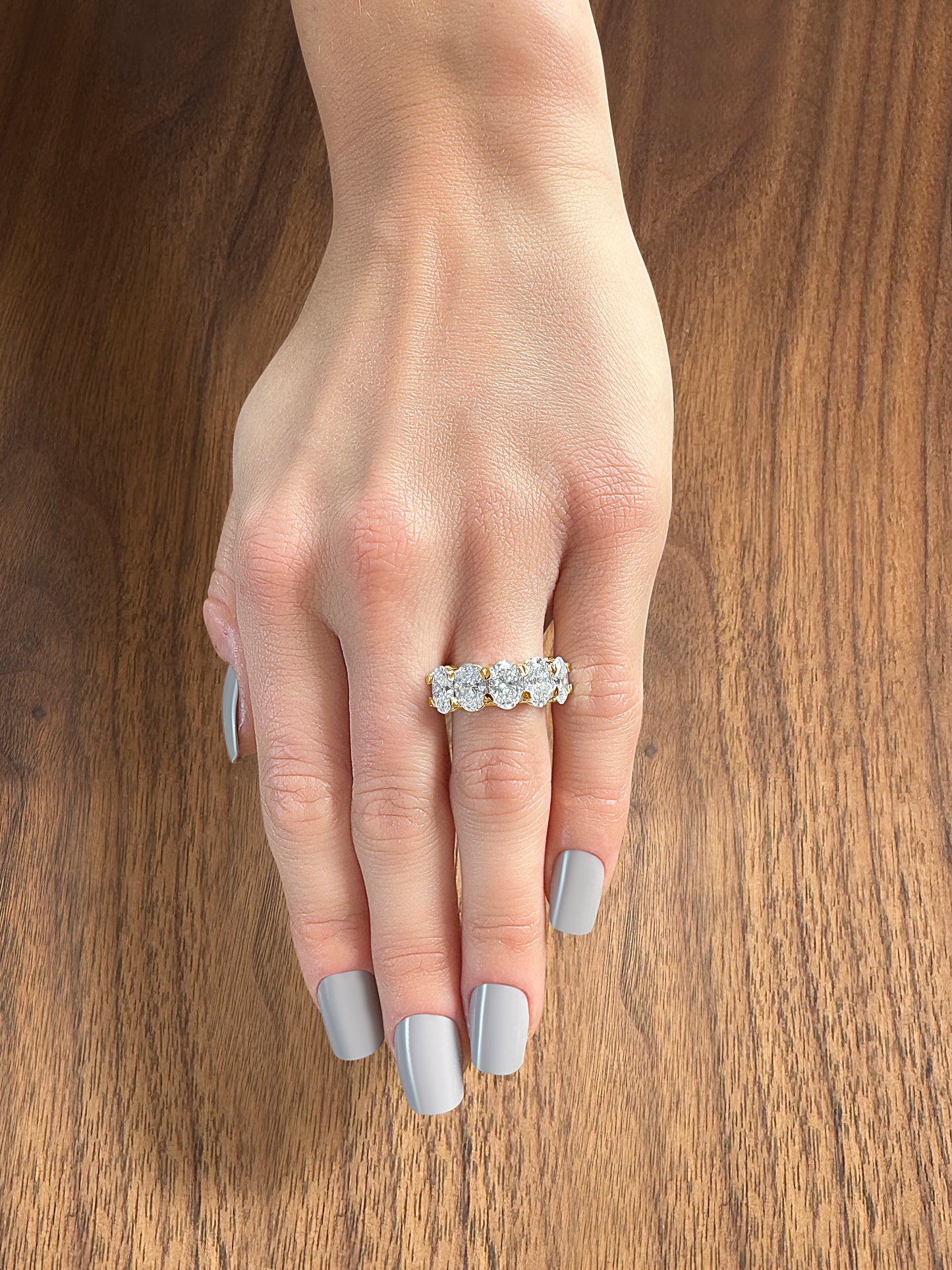 'Amelia' 5 Stone 2.00ct Oval Diamond Wedding Band