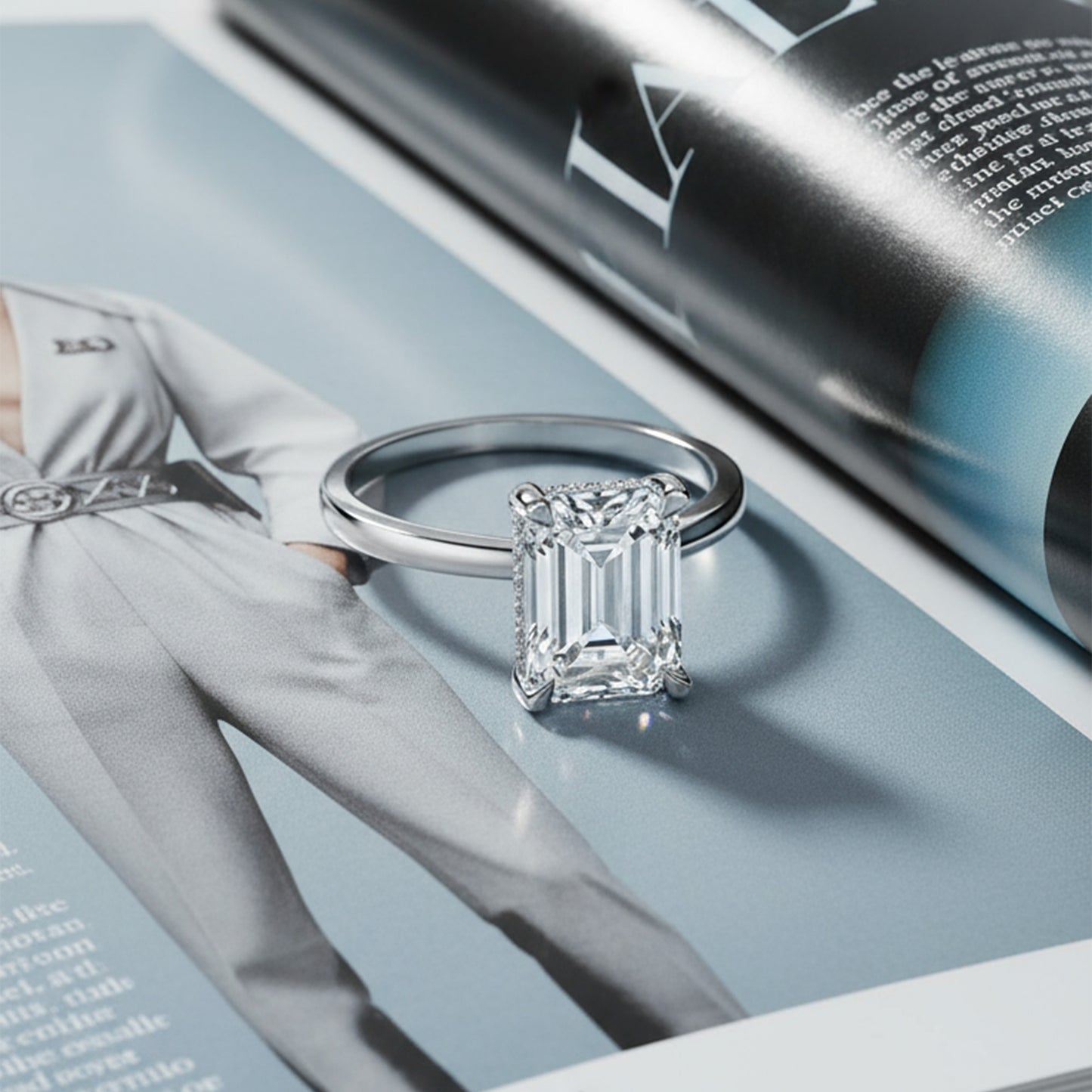 'Jess' Ring with 2.02ct Emerald Diamond