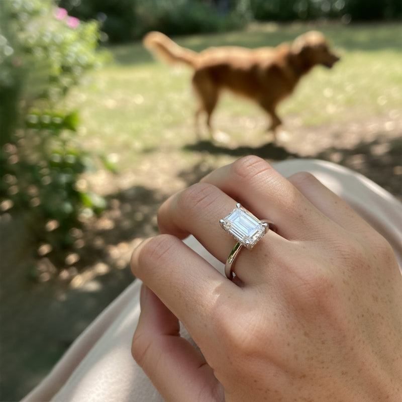 'Jess' Ring with 2.02ct Emerald Diamond