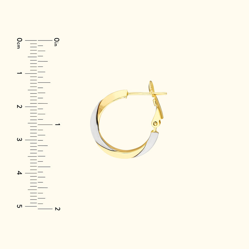 Two-Tone Knife Edge Omega Back Hoops