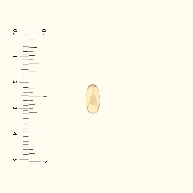 Polished gold band with a smooth finish, displayed on a neutral background for scale.