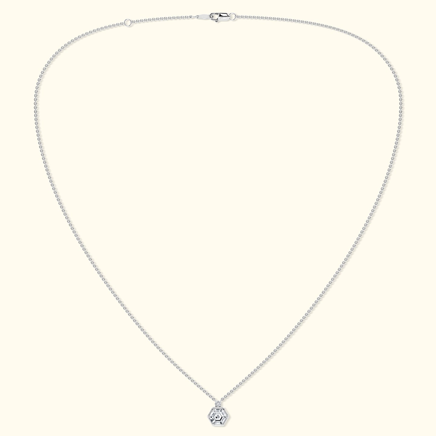 Elegant silver chain necklace featuring a small, intricate pendant.