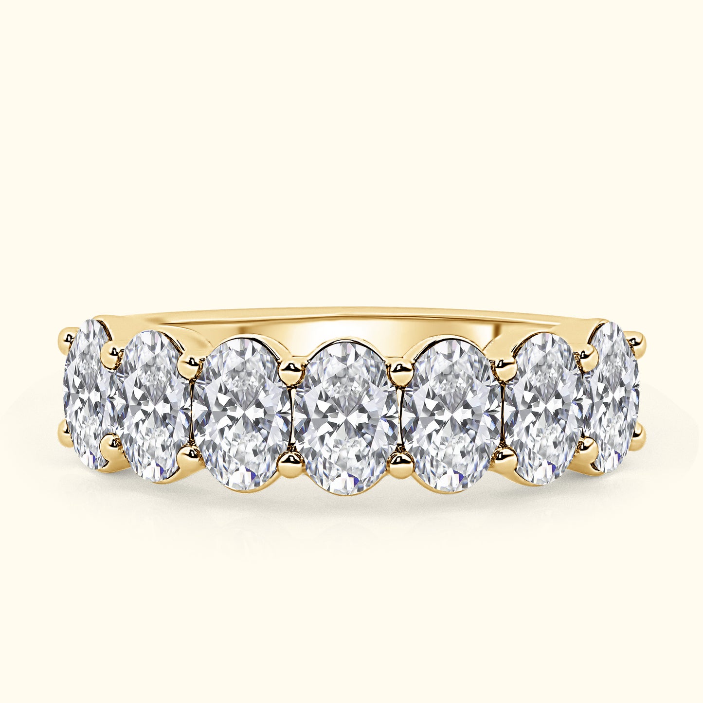 'Hazel' 7 Stone 3.00ct Oval Cut Diamond Wedding Band