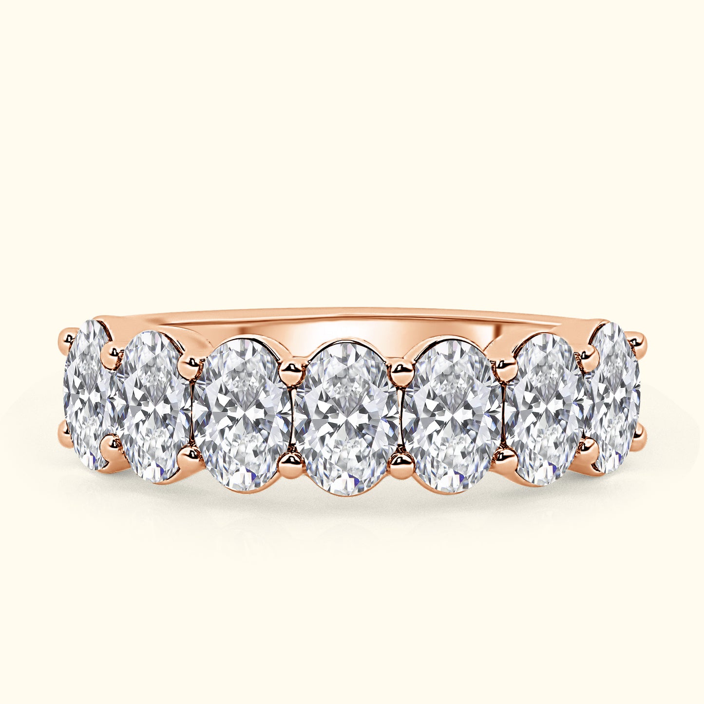 'Hazel' 7 Stone 3.00ct Oval Cut Diamond Wedding Band