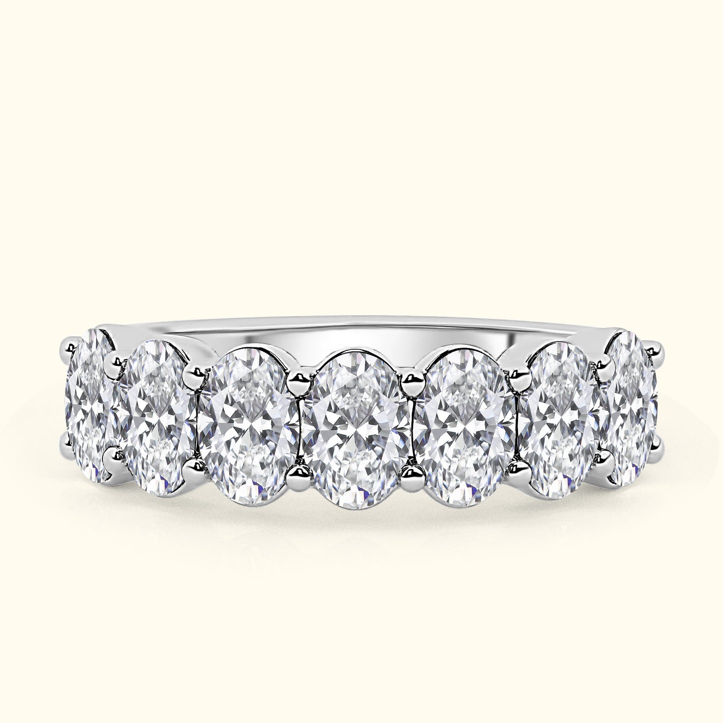 'Hazel' 7 Stone 3.00ct Oval Cut Diamond Wedding Band