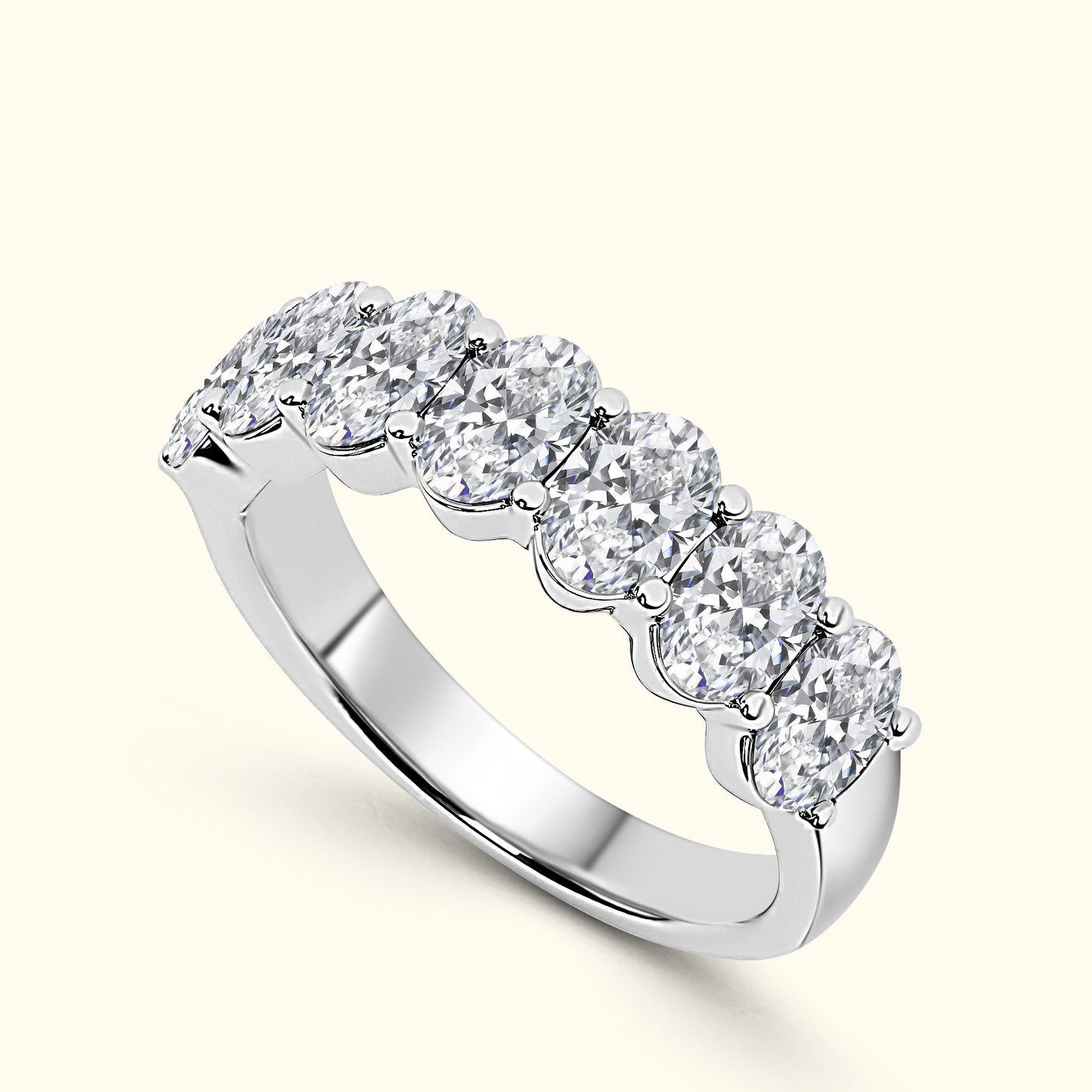 'Hazel' 7 Stone 3.00ct Oval Cut Diamond Wedding Band