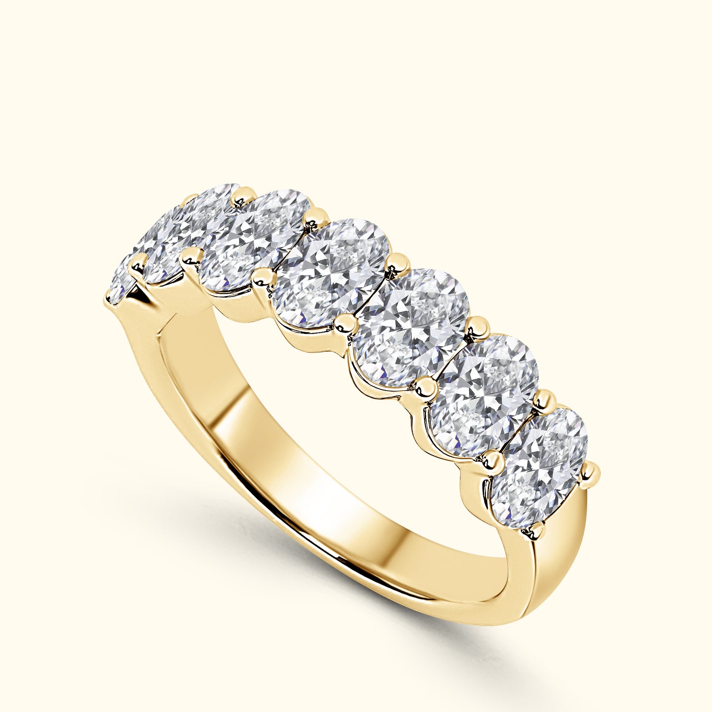 'Hazel' 7 Stone 3.00ct Oval Cut Diamond Wedding Band