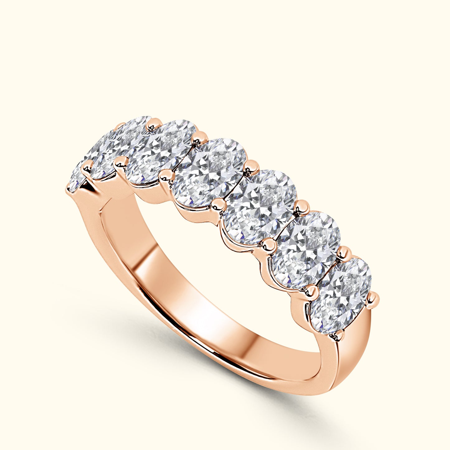 'Hazel' 7 Stone 3.00ct Oval Cut Diamond Wedding Band