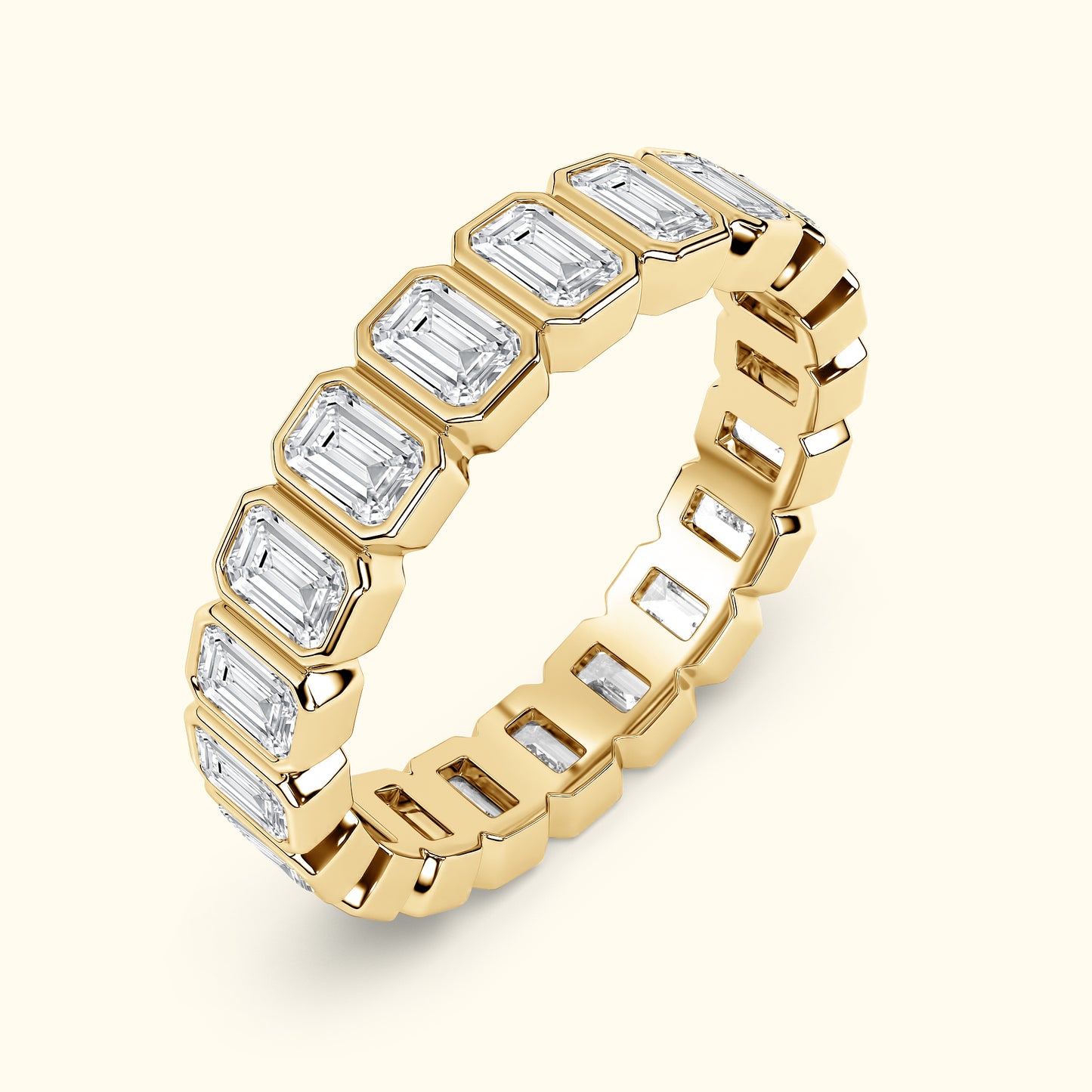 'Leslie' 2.50ct Emerald Cut Bezel Set Eternity Band