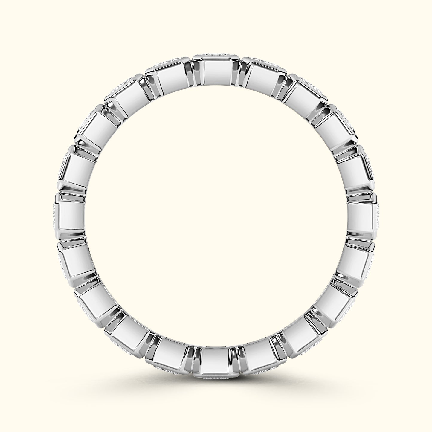 'Leslie' 2.50ct Emerald Cut Bezel Set Eternity Band