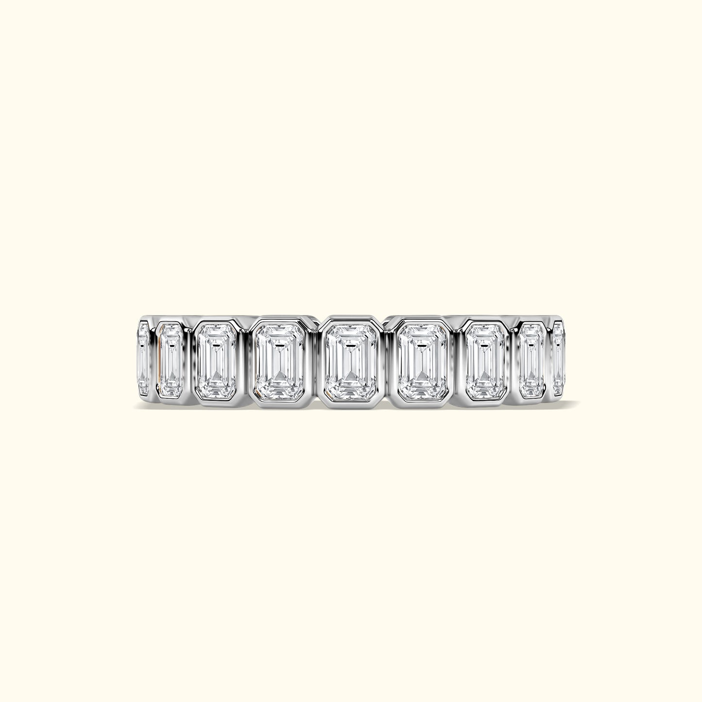 'Leslie' 2.50ct Emerald Cut Bezel Set Eternity Band