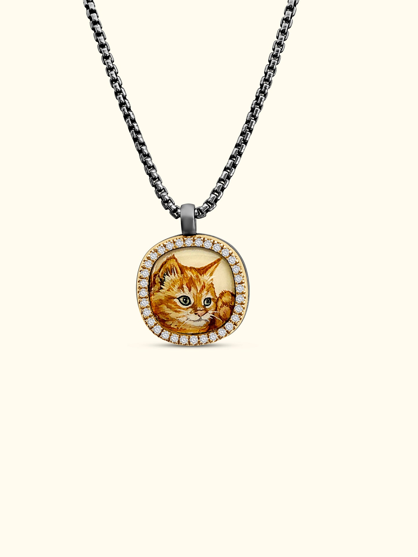 The Billig Custom Hand-Painted Pet Pawtrait Necklace